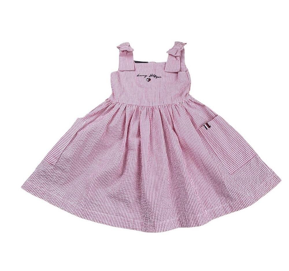 Tommy Hilfiger Pink-White Seeesucker Dress Girls Size 4